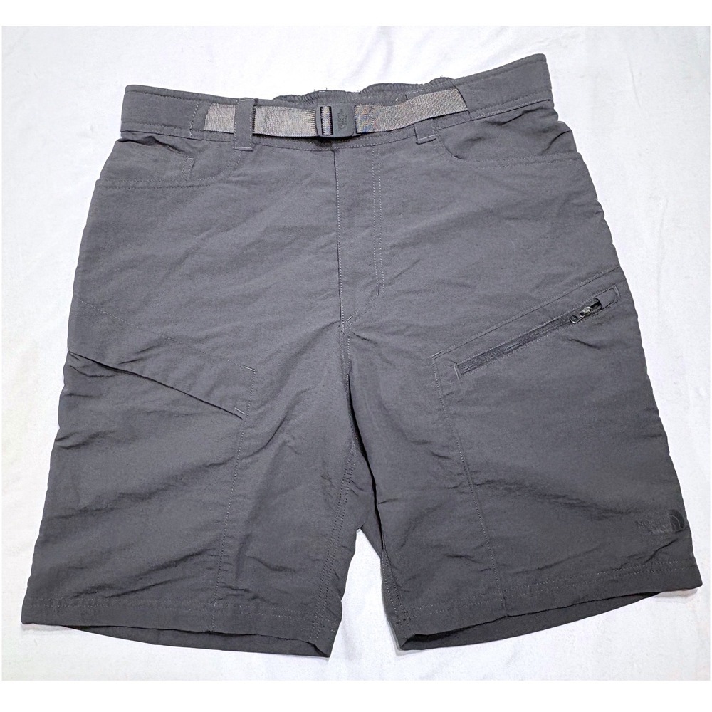The North Face Paramount Peak II Shorts Mens M Gray Nylon Belted Hiking NF0A2WL8